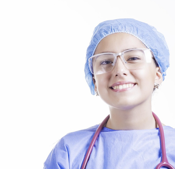 smiling caregiver and client